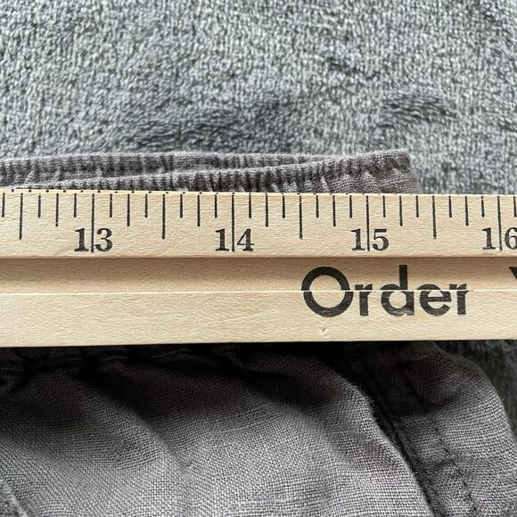 C&C Cargo Pants Womens Large Grey Linen Beach Coastal Lagenlook Pull On Jogger - Picture 7 of 10